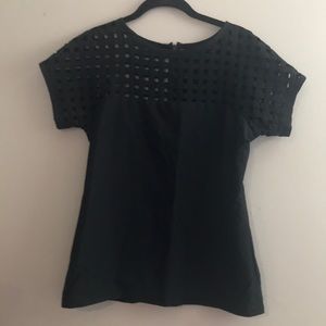 Lela Rose size 4 black cotton blouse